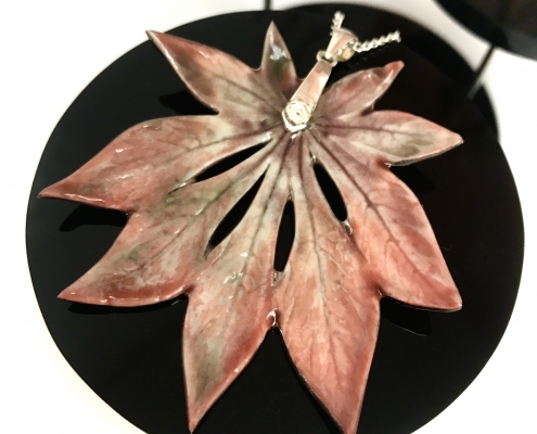 Maple Leaf Pendant by Sonya Ceramic Art