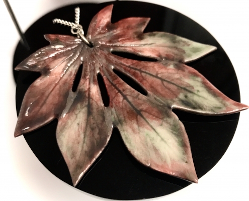Maple Leaf Pendant by Sonya Ceramic Art