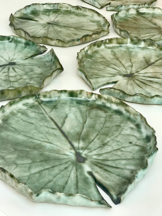 Pond Lily Leaf Dessert Dish - Sonya Wilkins Ceramics