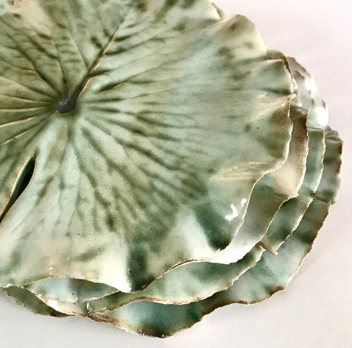 Pond Lily Leaf Side Plate Stack by Sonya Wilkins
