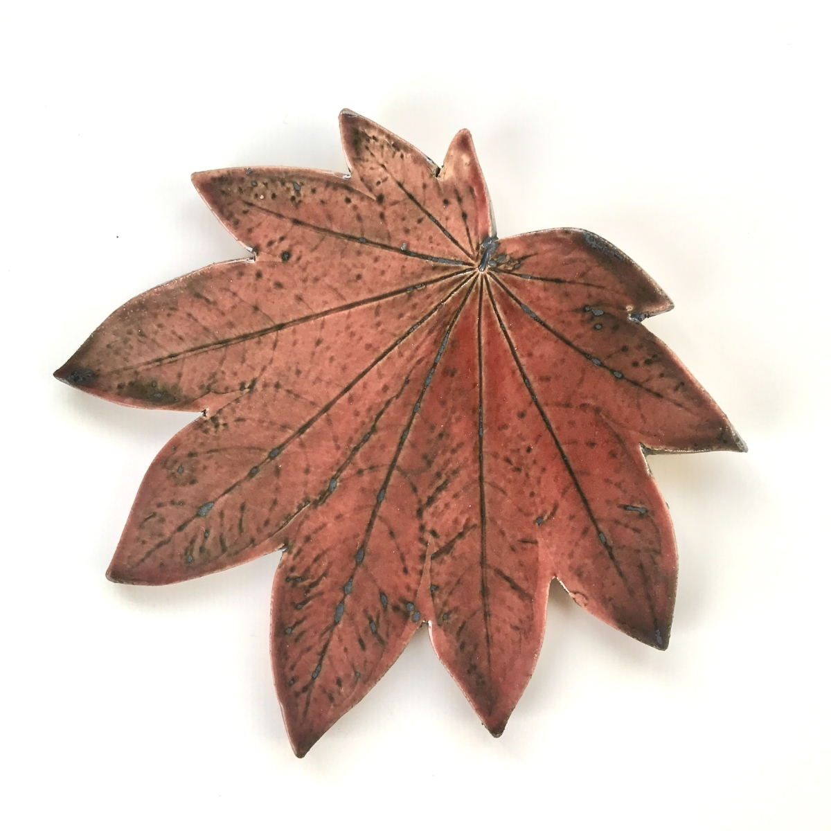 Fallen Leaf Ceramic Wall Art by Sonya Ceramic Art - Red Autumn Maple Leaf Design.jpg