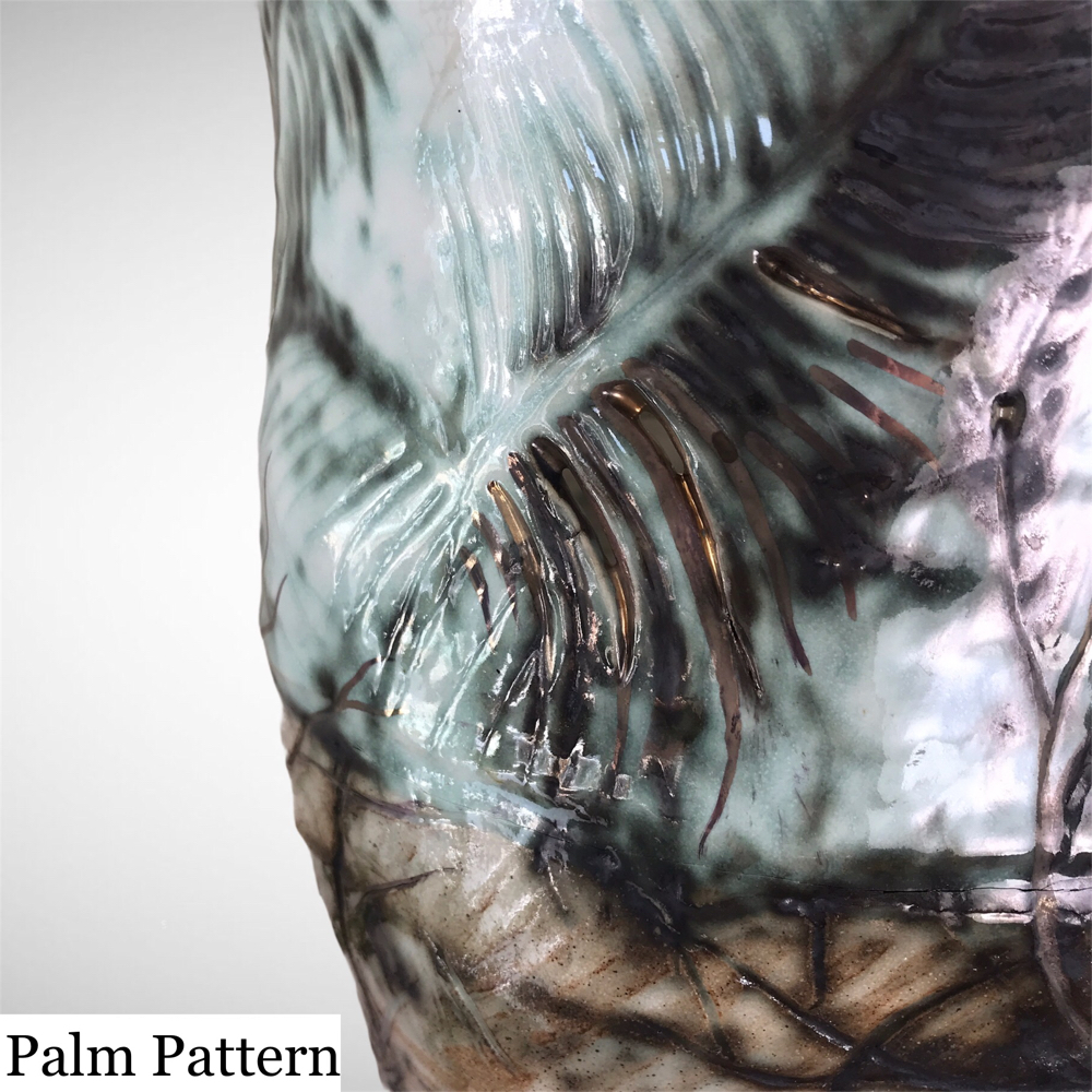 Arecaceae Vase Showing Plam Leaf Pattern