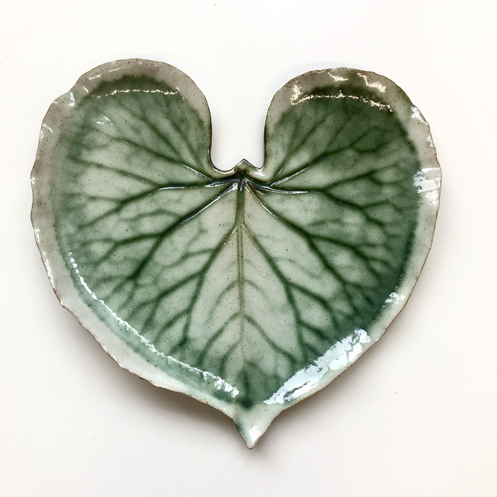 Large Leaf Love Heart Wall Art by Sonya Ceramic Art