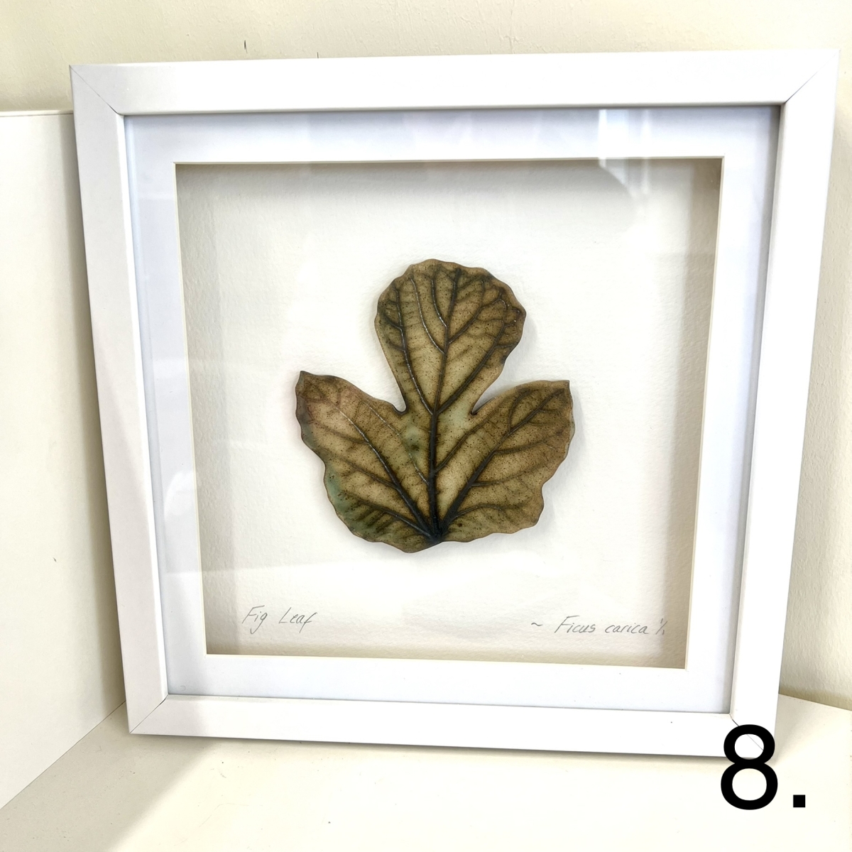 Framed Fig Leaf By Sonya Ceramic Art End of Season Sale 2022