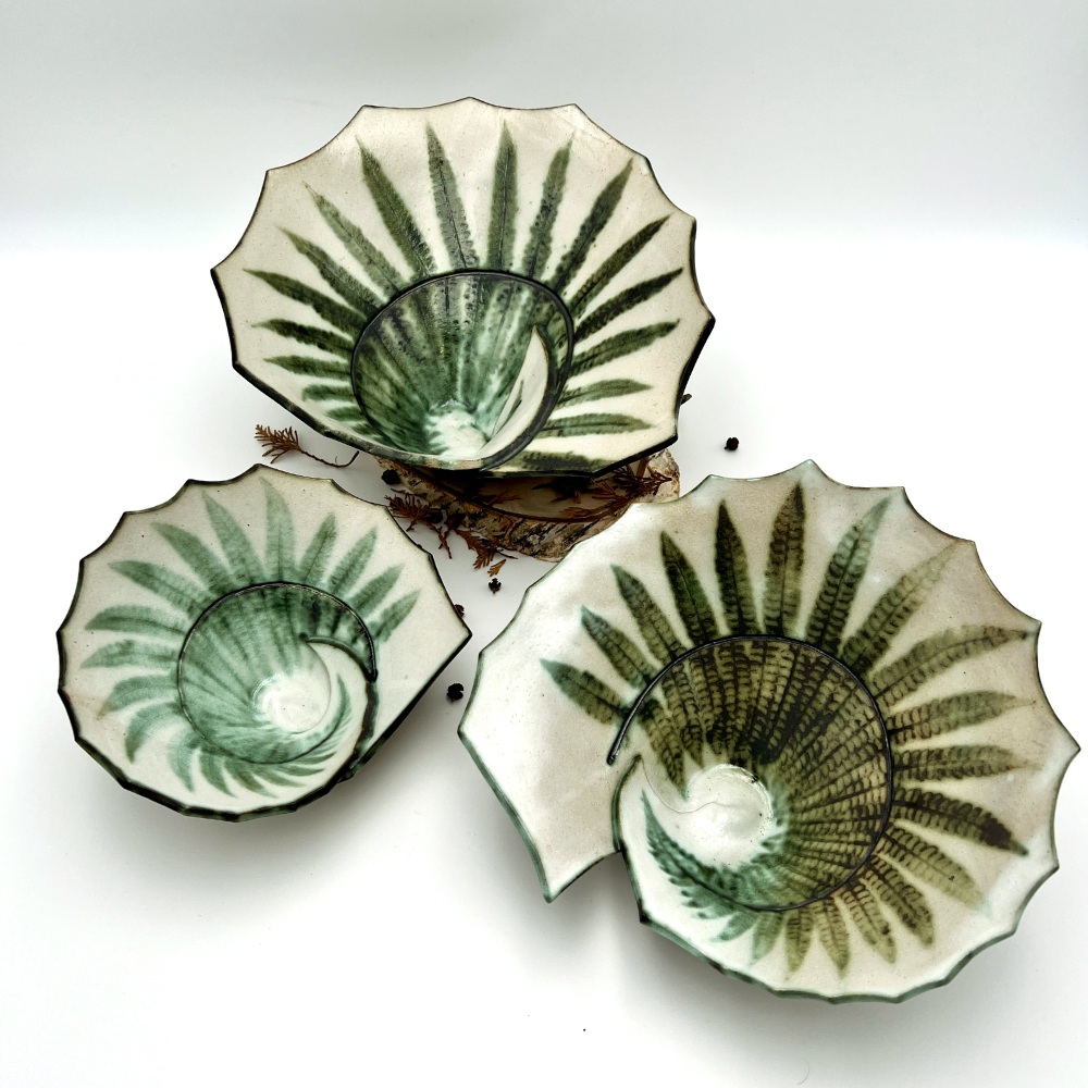Fibonacci Fern Bowls by Sonya Wilkins Ceramics 1