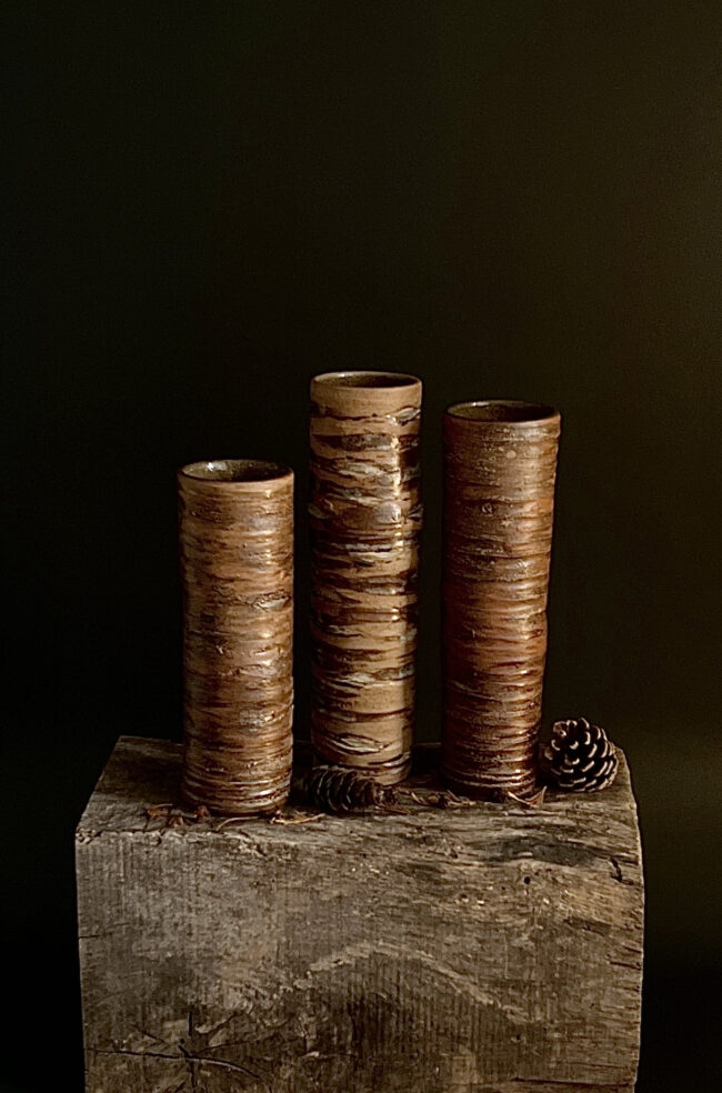 Chinese Red Birch Tree Trunk Vessels By Sonya Wilkins Ceramics