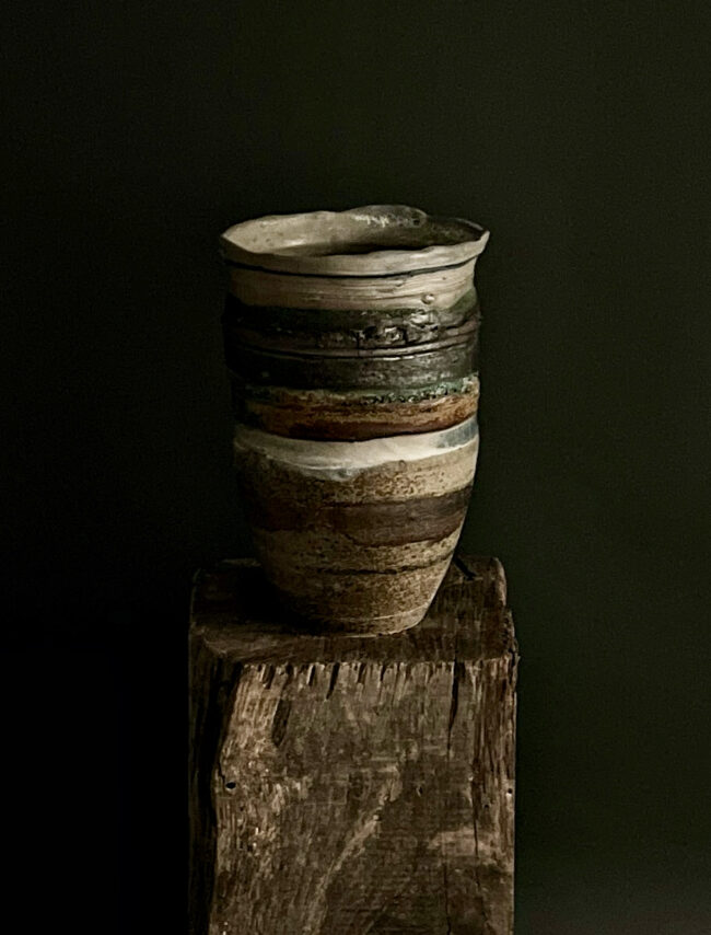 Landscape Vessel 'Shore Line' (on plinth) By Sonya Wilkins Ceramics