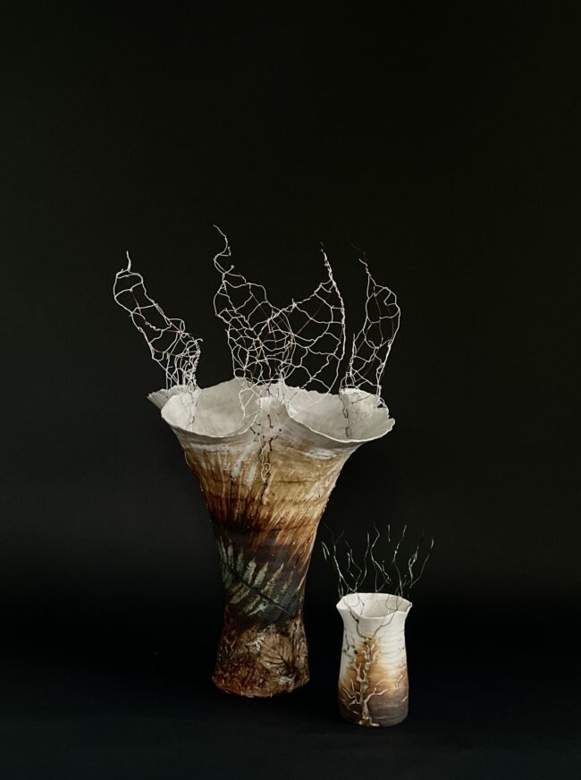 Nature's Whisper Tree Vessel and Sapling Tree Vessel By Sonya Wilkins Ceramics