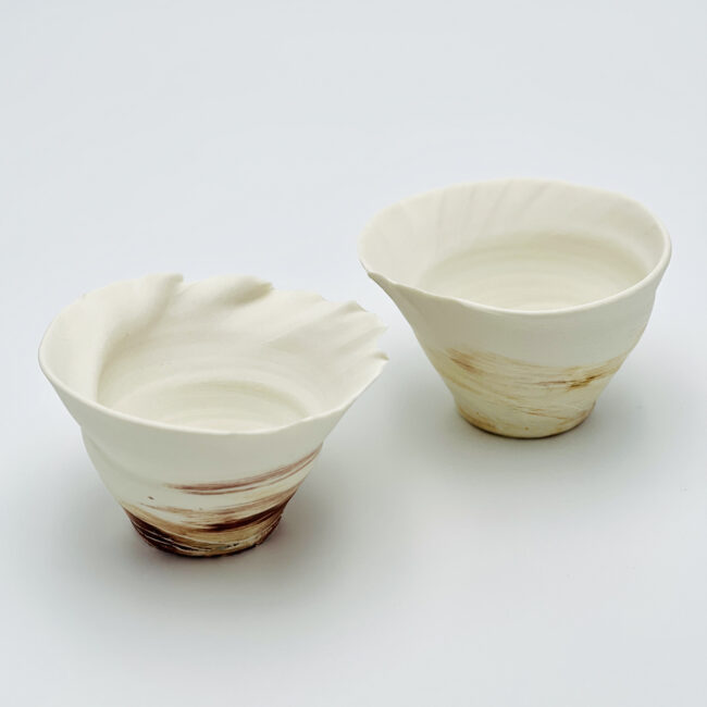 Porcelain 'Drift Wave' Contemplation Bowls By Sonya Wilkins Ceramics