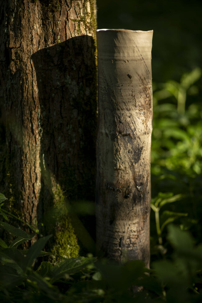 Tree Trunk Vessel By Sonya Wilkins Ceramics (woodland shot)