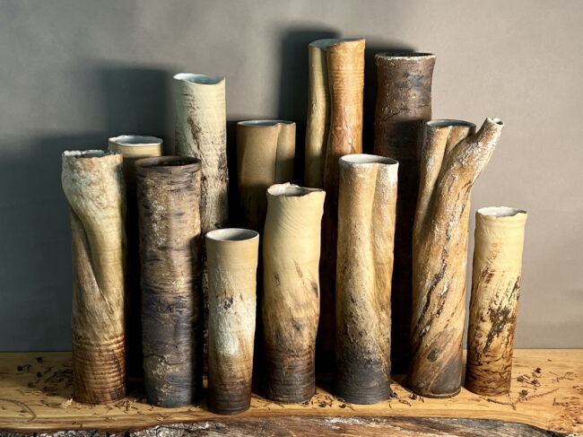 Tree Trunk Vessels By Sonya Wilkins Ceramics