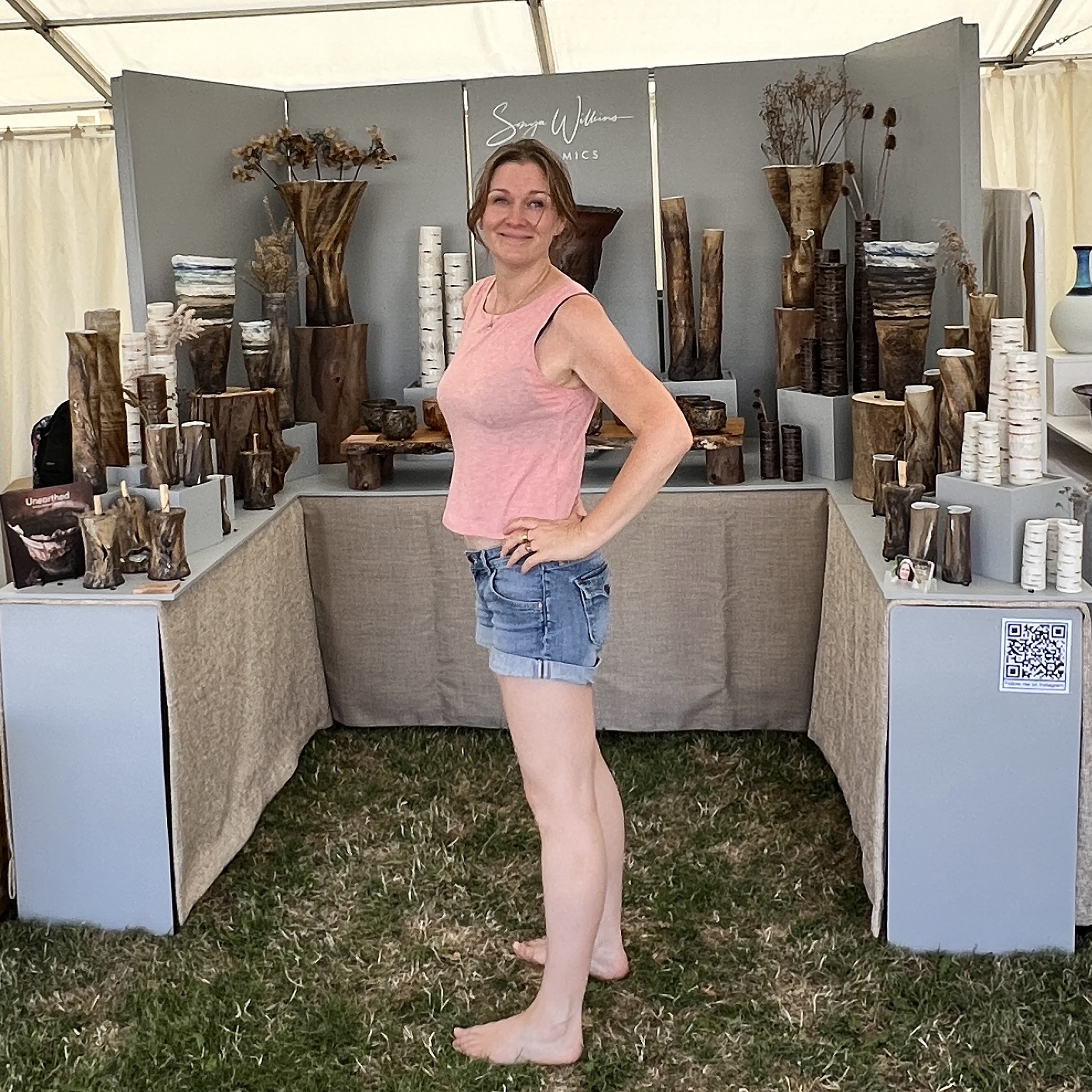 Celebrating Ceramics 2025 Set Up Day, Sonya Wilkins Ceramics Display Stand Celebrating Ceramics 2025 Set Up Day, Sonya Wilkins Ceramics Display Stand