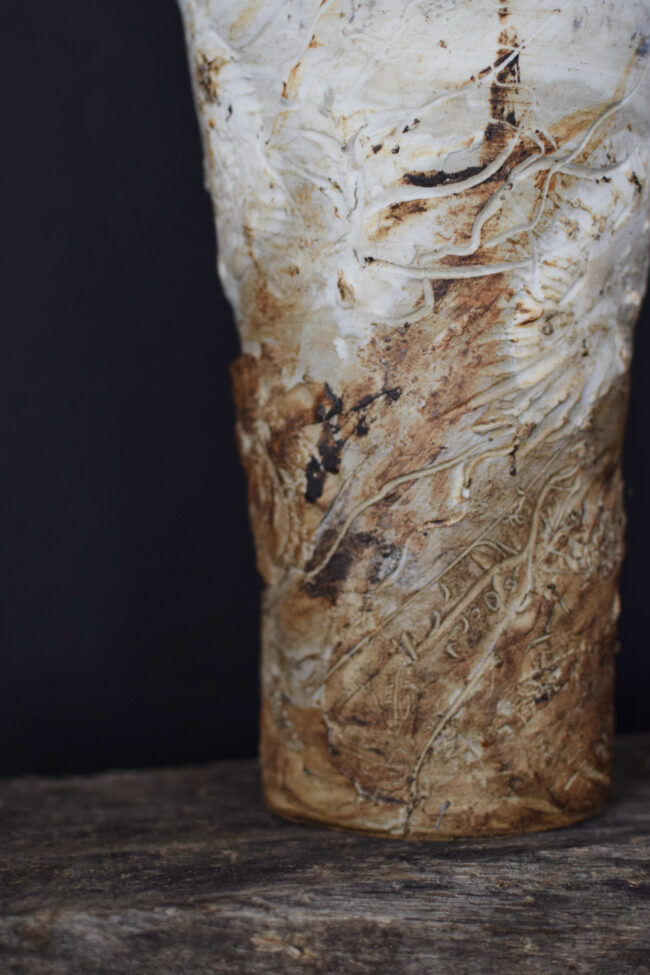 Porcelain Mixed Clay Landscape Vessel By Sonya Wilkins Ceramics (detail shot)